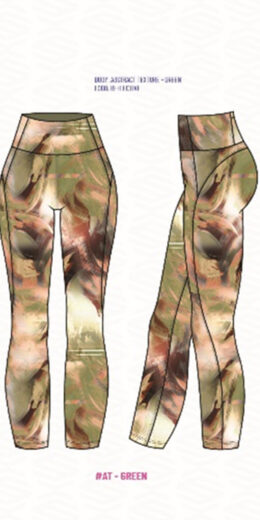 Full Length Leggings with Pocket On The Side - Camo Pink