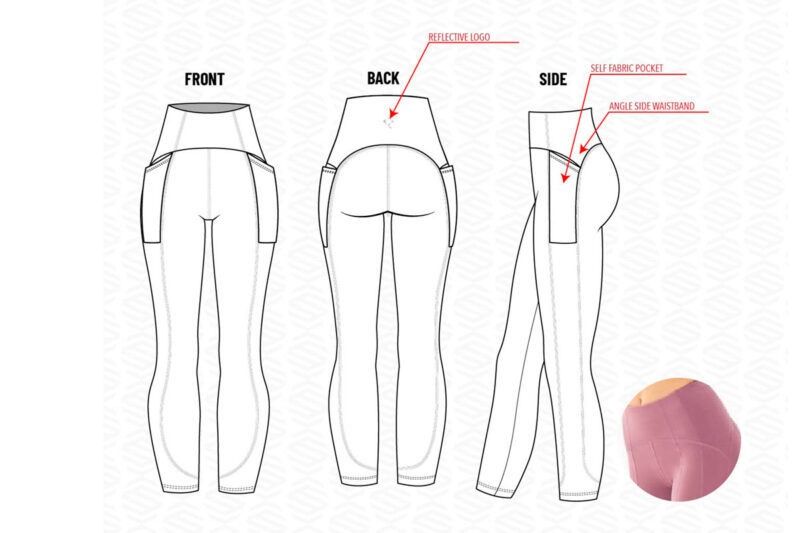 PLUS Size Blk/Berry Marble 2 Pkt 7/8 Legging Hw - Berry