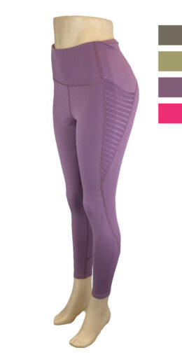 PLUS Size Purple 2 Shadow Stripe Pkt Hw 7/8 Legging - Purple