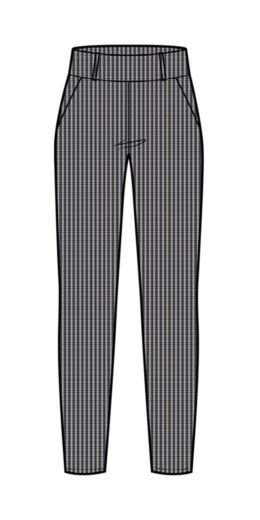Women's Plaid Pants with Wide Waistband