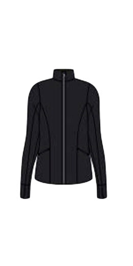 Active Jacket with Thumbholes On Cuff - Black