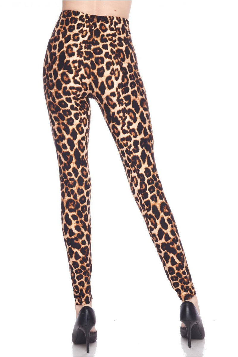PLUS Leopard Print Fur Lined Ankle Leggings