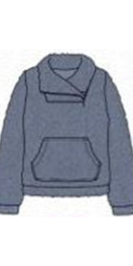 Shera Jacket Fold Over Collar With Zipper and Kangroo Pocket