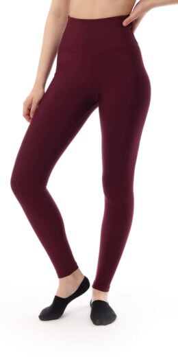 Lightweight High Waisted Activewear Tummy Control Leggings Perfect for Yoga, Workout, Gym, Athletic - Damson